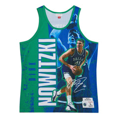 Blue Dirk Nowitzki Dallas Mavericks Hardwood Classics Player Burst Tank Top sale | NBA