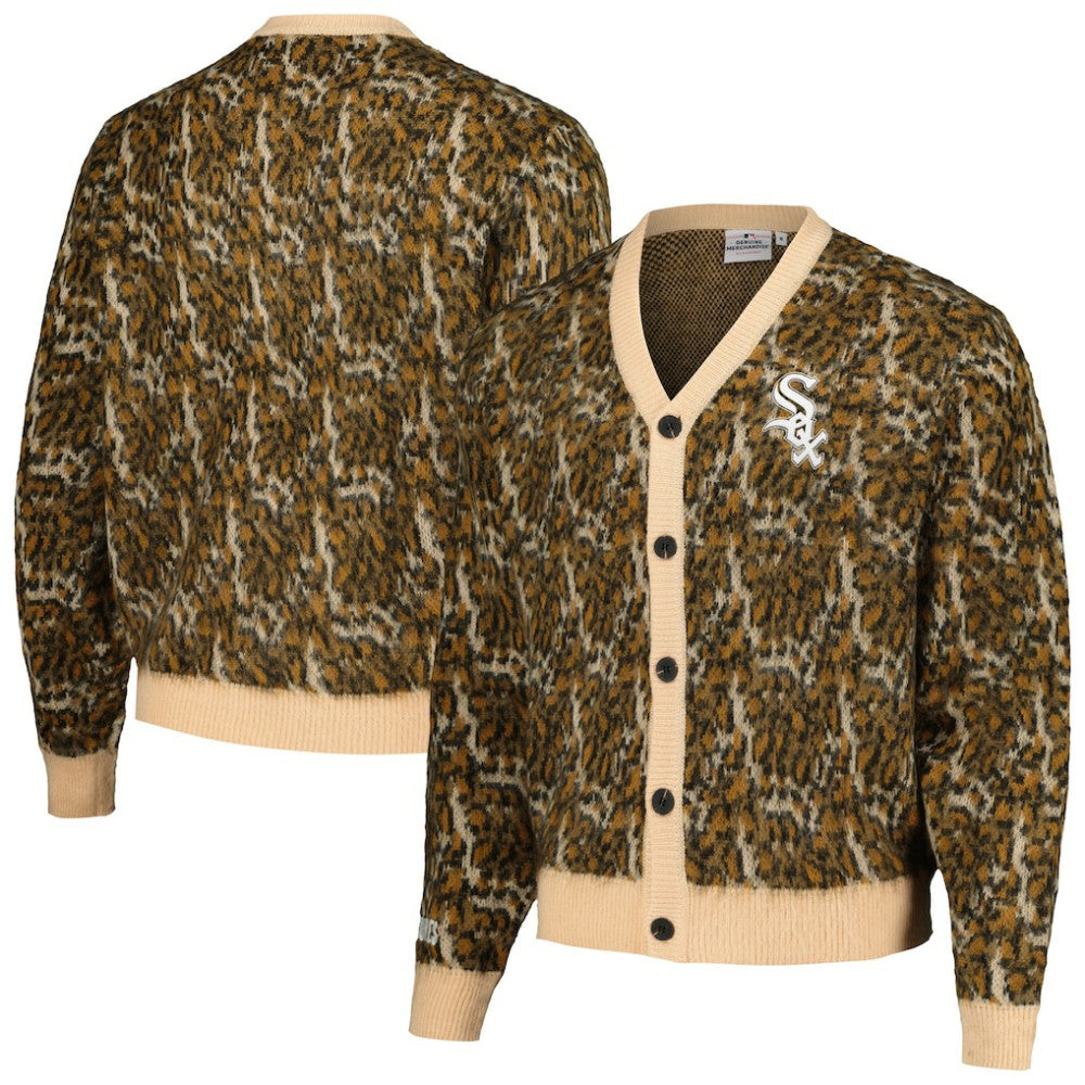 Chicago White Sox PLEASURES Cheetah Cardigan Button-Up Sweater - MLB