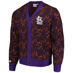 St. Louis Cardinals PLEASURES Cheetah Cardigan Button-Up Sweater - MLB