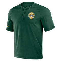 Green Bay Packers NFL x Darius Rucker Collection Washed Raglan Henley T-Shirt | NFL Online