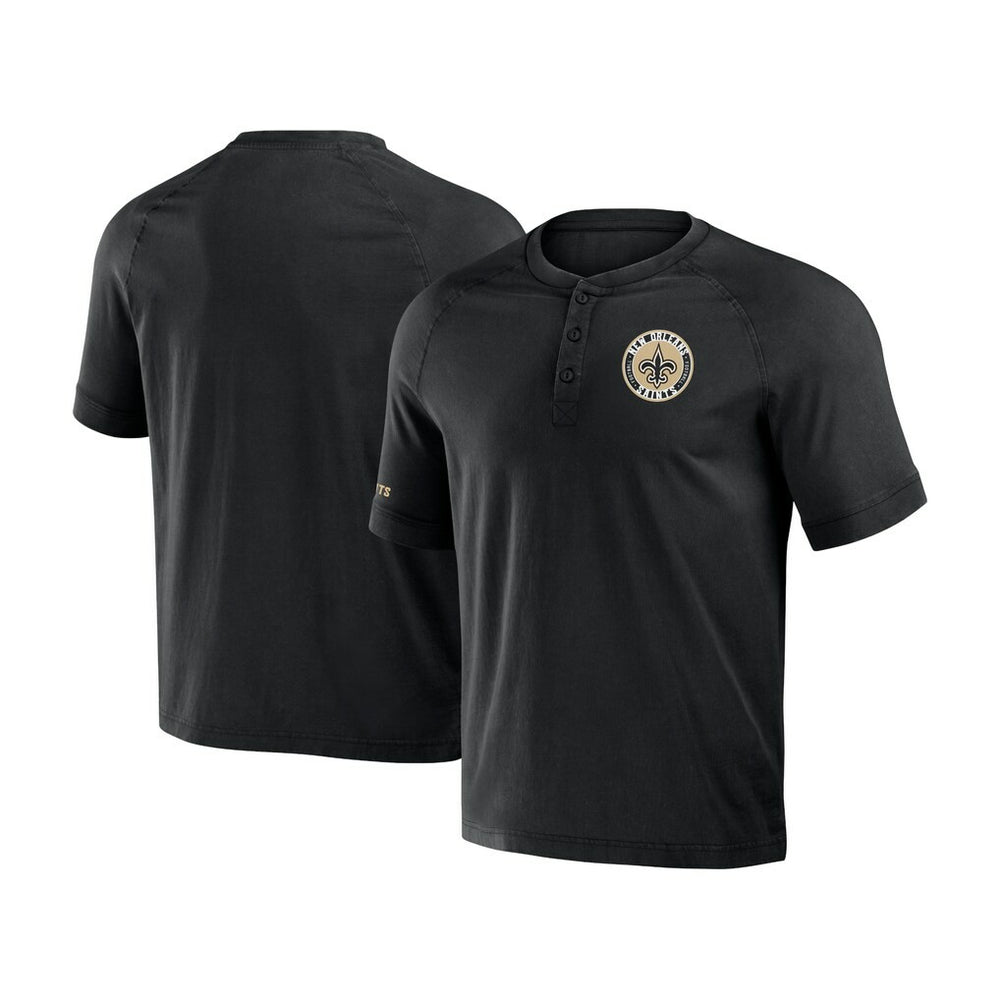New Orleans Saints NFL x Darius Rucker Collection Washed Raglan Henley T-Shirt | NFL Online