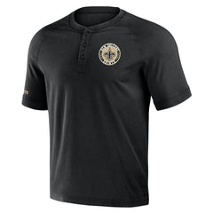 New Orleans Saints NFL x Darius Rucker Collection Washed Raglan Henley T-Shirt | NFL Online