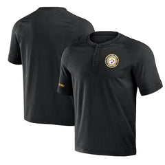 Pittsburgh Steelers NFL x Darius Rucker Collection Washed Raglan Henley T-Shirt | NFL Discount