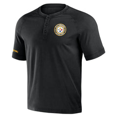 Pittsburgh Steelers NFL x Darius Rucker Collection Washed Raglan Henley T-Shirt | NFL Discount