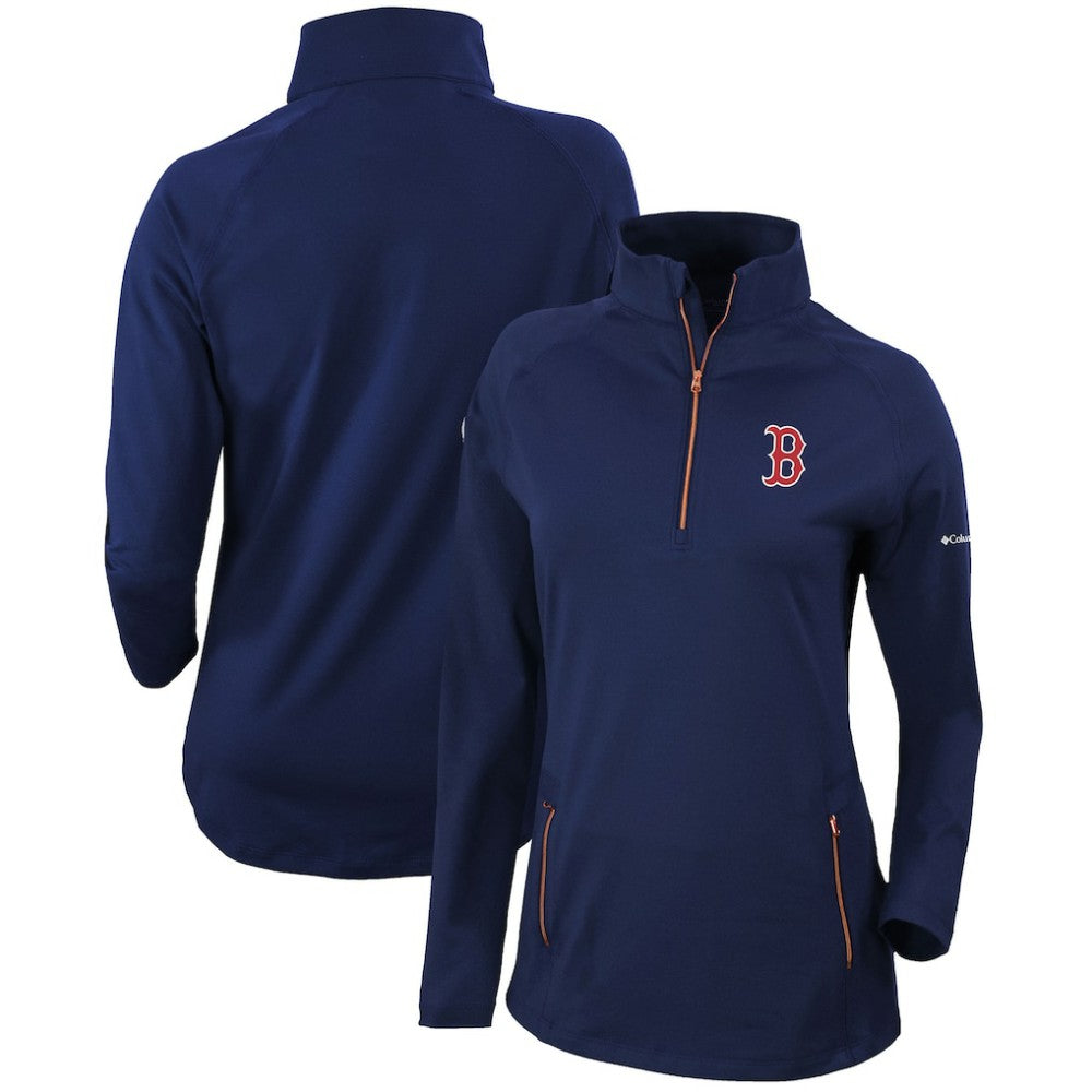 Boston Red Sox Columbia Women's Omni-Wick Outward Nine Quarter-Zip Pullover Top - MLB Pullover