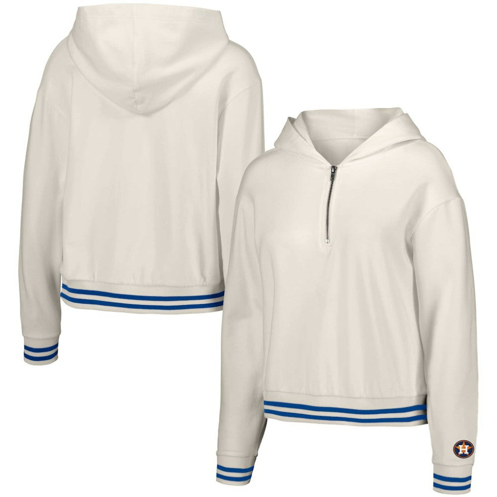 Houston Astros Lusso Women's Magnolia Tri-Blend Quarter-Zip Hoodie - MLB Hoodies
