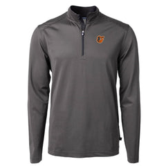 Baltimore Orioles Cutter & Buck Virtue Eco Pique Micro Stripe Recycled Quarter-Zip Pullover Top - MLB Pullover
