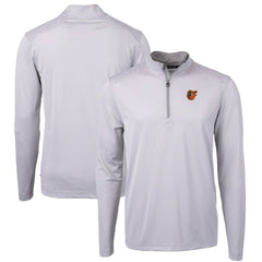 Baltimore Orioles Cutter & Buck Virtue Eco Pique Micro Stripe Recycled Quarter-Zip Pullover Top - MLB Pullover