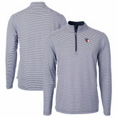 Cleveland Guardians Cutter & Buck Virtue Eco Pique Micro Stripe Recycled Quarter-Zip Pullover Top - MLB Pullover
