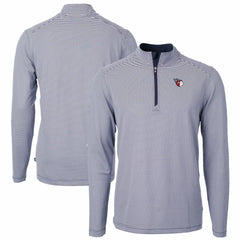 Cleveland Guardians Cutter & Buck Virtue Eco Pique Micro Stripe Recycled Quarter-Zip Pullover Top - MLB Pullover