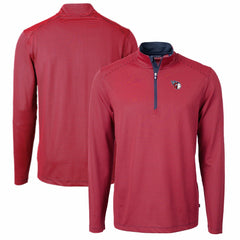 Cleveland Guardians Cutter & Buck Virtue Eco Pique Micro Stripe Recycled Quarter-Zip Pullover Top - MLB Pullover