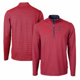 Cleveland Guardians Cutter & Buck Virtue Eco Pique Micro Stripe Recycled Quarter-Zip Pullover Top - MLB Pullover