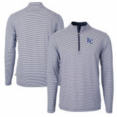 Kansas City Royals Cutter & Buck Virtue Eco Pique Micro Stripe Recycled Quarter-Zip Pullover Top - MLB Pullover