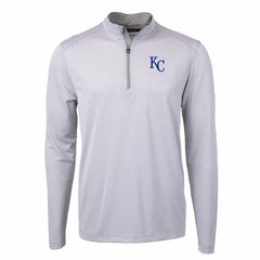 Kansas City Royals Cutter & Buck Virtue Eco Pique Micro Stripe Recycled Quarter-Zip Pullover Top - MLB Pullover