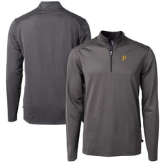 Pittsburgh Pirates Cutter & Buck Virtue Eco Pique Micro Stripe Recycled Quarter-Zip Pullover Top - MLB Pullover