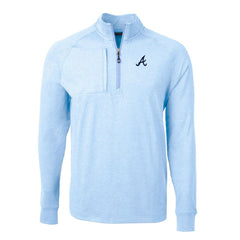 Atlanta Braves Cutter & Buck Adapt Eco Knit Stretch Recycled Quarter-Zip Pullover Top - MLB Pullover