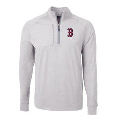 Boston Red Sox Cutter & Buck Adapt Eco Knit Stretch Recycled Quarter-Zip Pullover Top - MLB Pullover