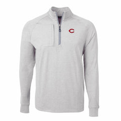 Cincinnati Reds Cutter & Buck Adapt Eco Knit Stretch Recycled Quarter-Zip Pullover Top - MLB Pullover