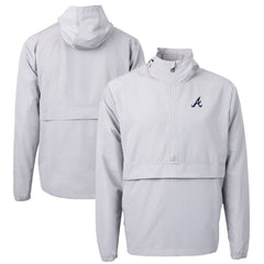Atlanta Braves Cutter & Buck Charter Eco Recycled Half-Zip Anorak Jacket - MLB Jackets