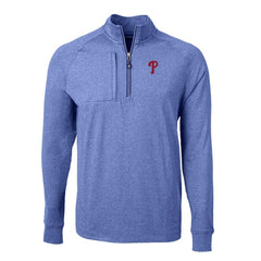 Philadelphia Phillies Cutter & Buck Adapt Eco Knit Stretch Recycled Quarter-Zip Pullover Top - MLB Pullover