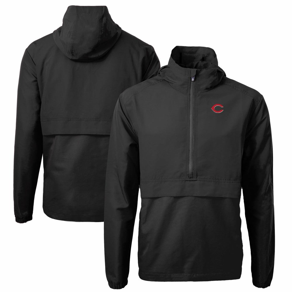 Cincinnati Reds Cutter & Buck Charter Eco Recycled Half-Zip Anorak Jacket - MLB Jackets