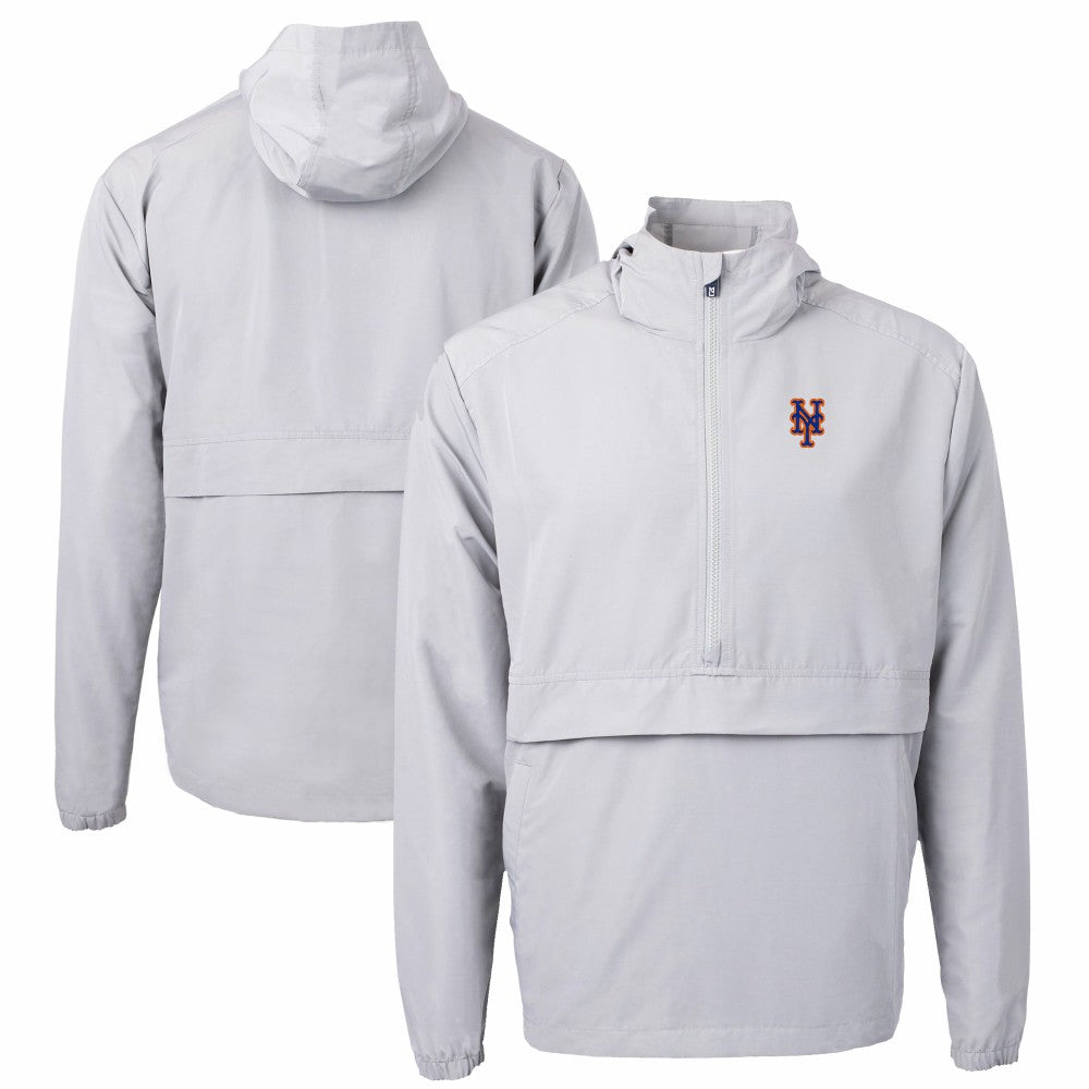 New York Mets Cutter & Buck Charter Eco Recycled Half-Zip Anorak Jacket - MLB Jackets