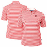 Cincinnati Reds Cutter & Buck Women's Virtue Eco Pique Stripe Top - MLB Tops