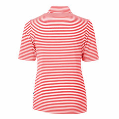 Cincinnati Reds Cutter & Buck Women's Virtue Eco Pique Stripe Top - MLB Tops