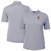 Cleveland Guardians Cutter & Buck Women's Virtue Eco Pique Stripe Top - MLB Tops
