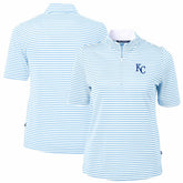 Kansas City Royals Cutter & Buck Women's Virtue Eco Pique Stripe Top - MLB Tops