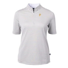 Pittsburgh Pirates Cutter & Buck Women's Virtue Eco Pique Stripe Top - MLB Tops