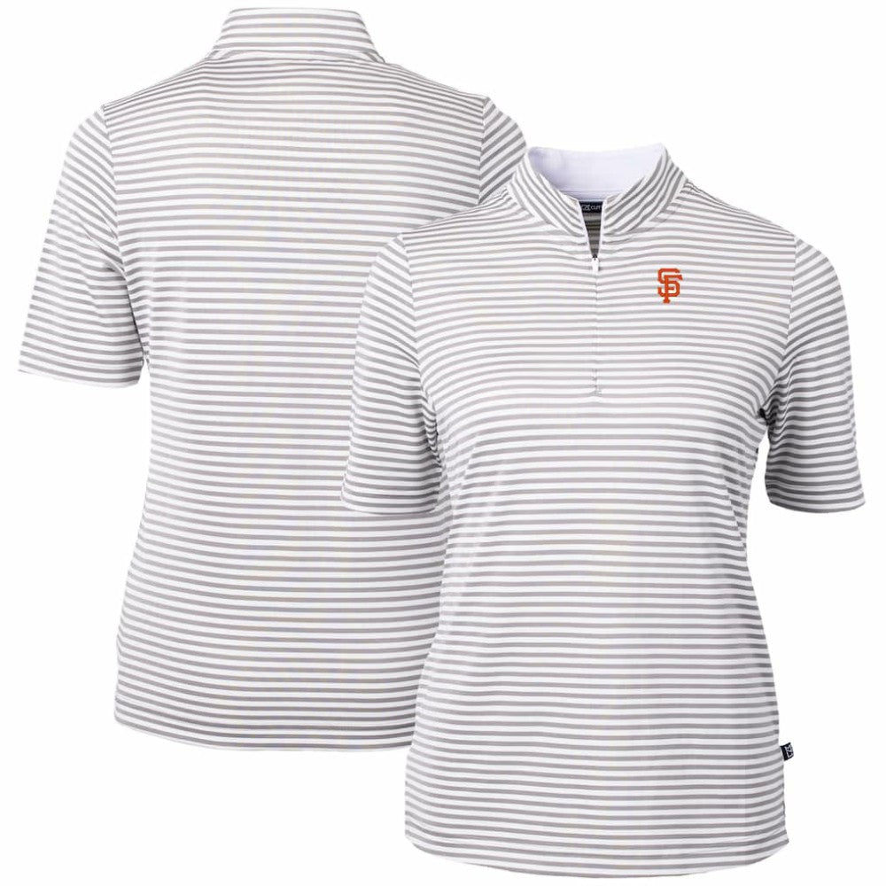 San Francisco Giants Cutter & Buck Women's Virtue Eco Pique Stripe Top - MLB Tops