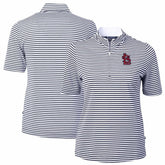 St. Louis Cardinals Cutter & Buck Women's Virtue Eco Pique Stripe Top - MLB Tops