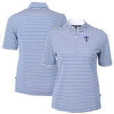 Texas Rangers Cutter & Buck Women's Virtue Eco Pique Stripe Top - MLB Tops