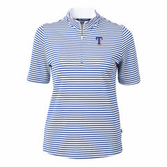 Texas Rangers Cutter & Buck Women's Virtue Eco Pique Stripe Top - MLB Tops