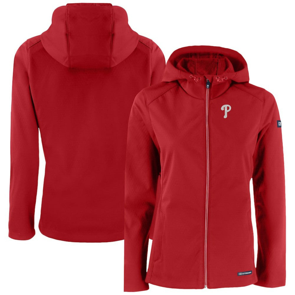 Philadelphia Phillies Cutter & Buck Women's Evoke Eco Softshell Recycled Full-Zip Jacket - MLB Jackets