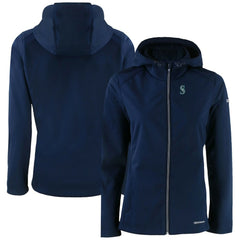 Seattle Mariners Cutter & Buck Women's Evoke Eco Softshell Recycled Full-Zip Jacket - MLB Jackets