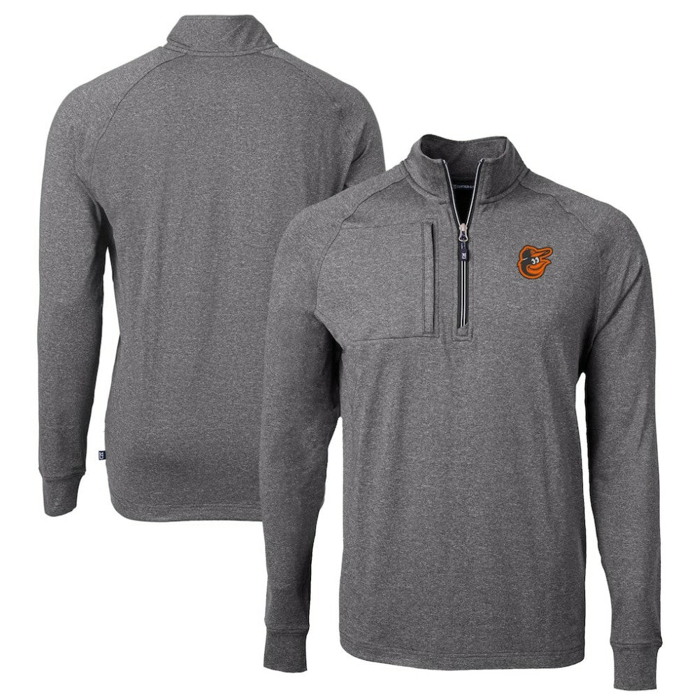 Baltimore Orioles Cutter & Buck Big & Tall Adapt Eco Knit Stretch Recycled Quarter-Zip Pullover Top - MLB Pullover