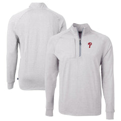 Philadelphia Phillies Cutter & Buck Big & Tall Adapt Eco Knit Stretch Recycled Quarter-Zip Pullover Top - MLB Pullover