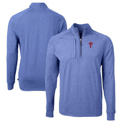 Philadelphia Phillies Cutter & Buck Big & Tall Adapt Eco Knit Stretch Recycled Quarter-Zip Pullover Top - MLB Pullover