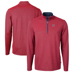 Chicago Cubs Cutter & Buck Virtue Eco Pique Micro Stripe Big & Tall Recycled Quarter-Zip Pullover Top - MLB Pullover