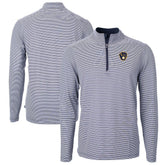 Milwaukee Brewers Cutter & Buck Virtue Eco Pique Micro Stripe Big & Tall Recycled Quarter-Zip Pullover Top - MLB Pullover