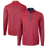 Texas Rangers Cutter & Buck Virtue Eco Pique Micro Stripe Big & Tall Recycled Quarter-Zip Pullover Top - MLB Pullover