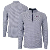 Washington Nationals Cutter & Buck Virtue Eco Pique Micro Stripe Big & Tall Recycled Quarter-Zip Pullover Top - MLB Pullover