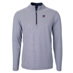 Washington Nationals Cutter & Buck Virtue Eco Pique Micro Stripe Big & Tall Recycled Quarter-Zip Pullover Top - MLB Pullover
