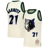 Cream Kevin Garnett Minnesota Timberwolves Chainstitch Swingman Jersey | NBA