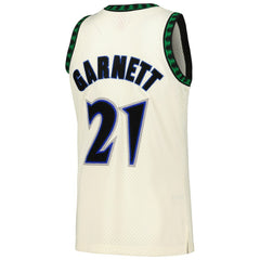 Cream Kevin Garnett Minnesota Timberwolves Chainstitch Swingman Jersey | NBA