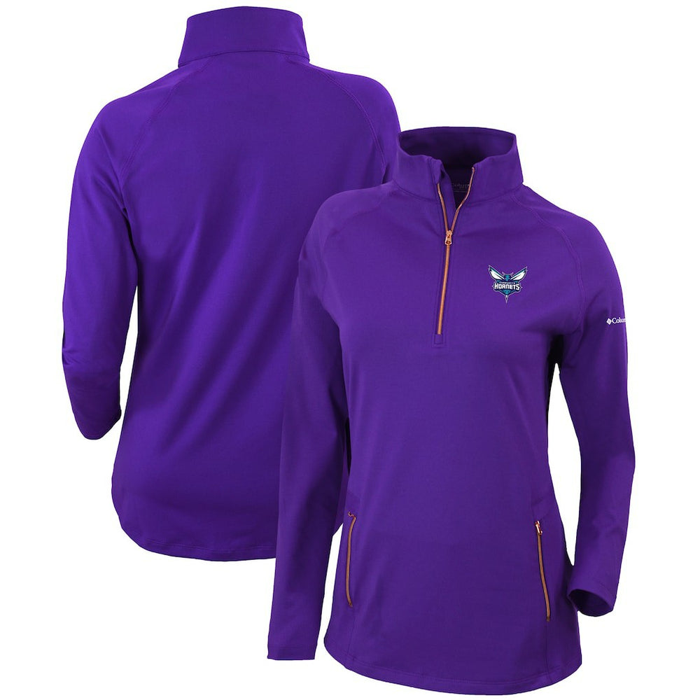 Purple Charlotte Hornets Women's Omni-Wick Outward Nine Quarter-Zip Pullover Top | NBA