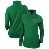Forest Green Milwaukee Bucks Women's Omni-Wick Outward Nine Quarter-Zip Pullover Top | NBA