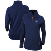 Navy Minnesota Timberwolves Women's Omni-Wick Outward Nine Quarter-Zip Pullover Top | NBA
